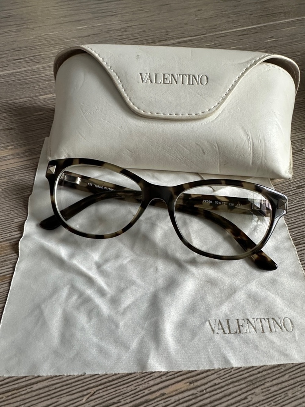 Valentino Tortoiseshell Cat-Eye Rockstud Optical Frames